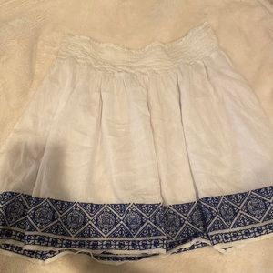 Coastal Grandma / Coastal Granddaughter White and Blue Skirt
